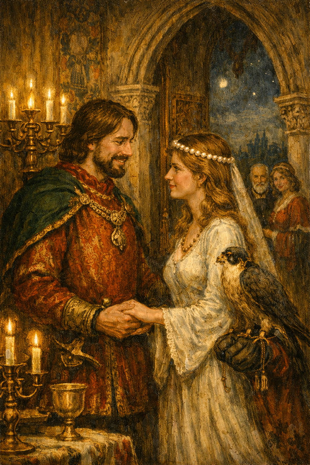 “He accompanied the damsel to the limits of the hall… praising her to her father inordinately, and saying that for the future he hoped their frequent meetings would atone for the length of time they had been separated.”