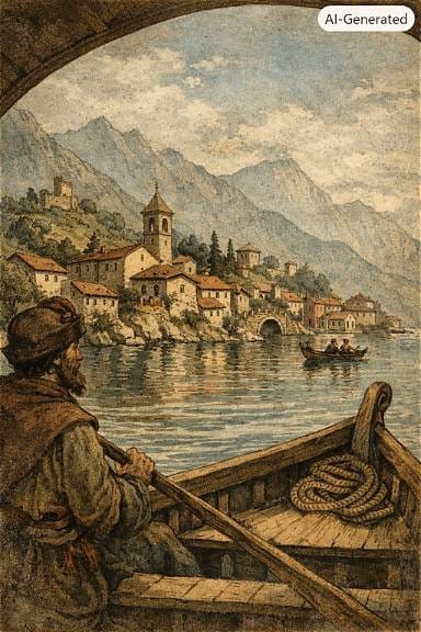 Navegando desde el cabo de Bellagio hacia Lecco, se descubre, casi a mitad de la costa, frente a Liorna, una pequeña aldea llamada Limonta
