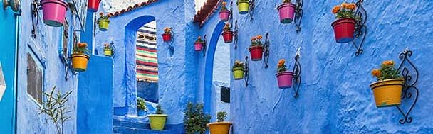 Fachadas azules de Chauen, Marruecos