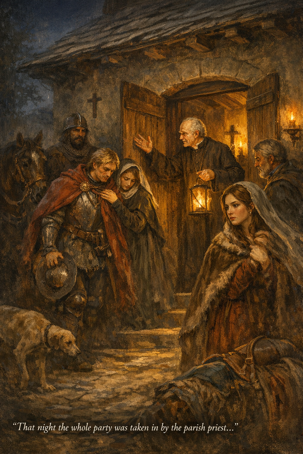 That night the whole party was taken in by the parish priest