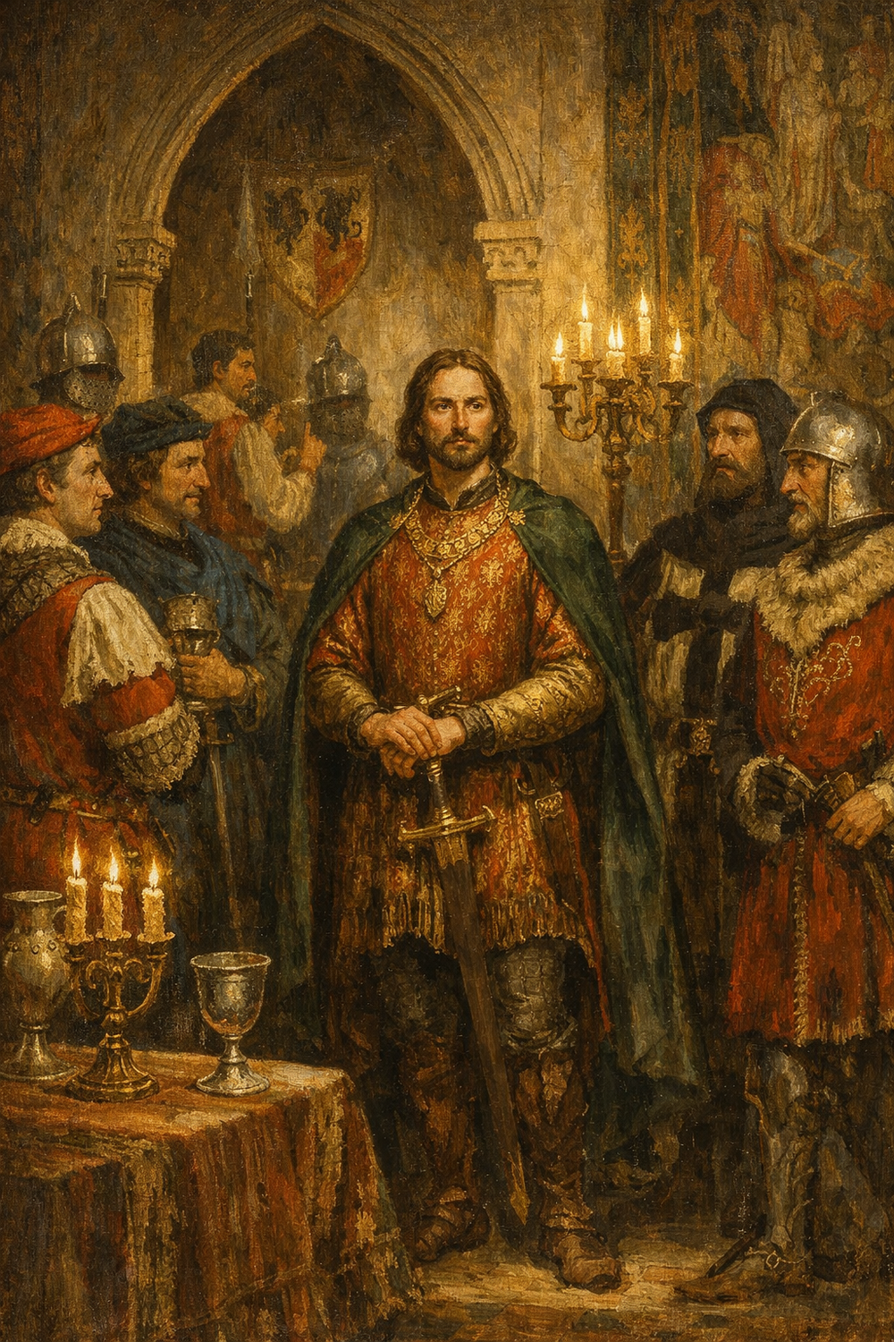 “Marco Visconti was standing in one of the reception rooms of his palace, in the midst of a circle of the flower of Milanese knighthood, awaiting the announcement of dinner.”