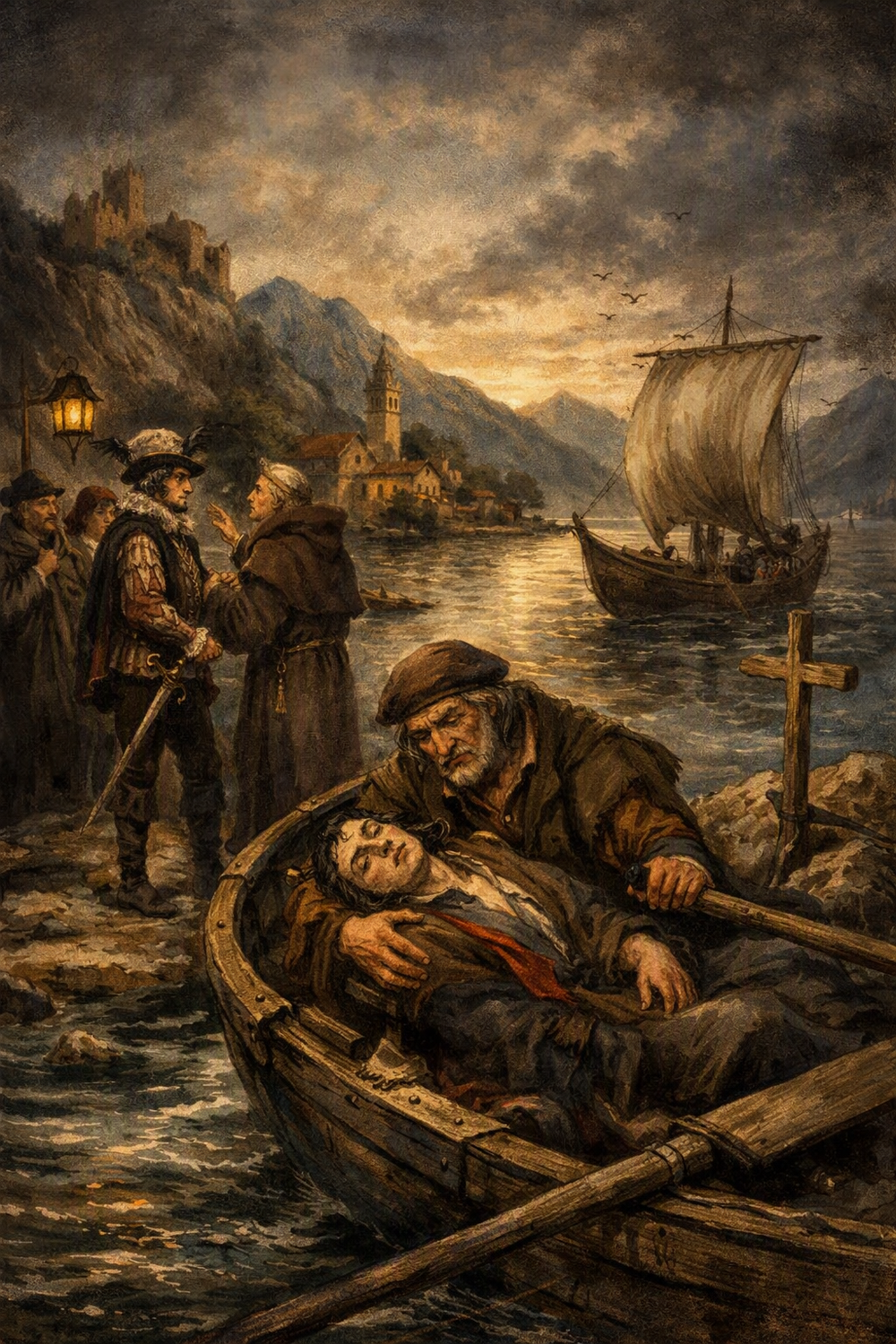 Naufragio. — Muerte de Arrigozzo. — La roca de Mórcate.