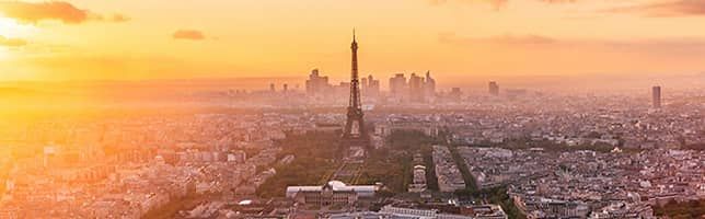 Eiffel Tower at sunset, Paris, France