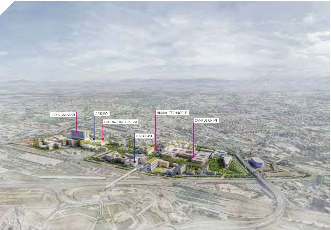 Aerial view of Milan’s planned innovation district. 