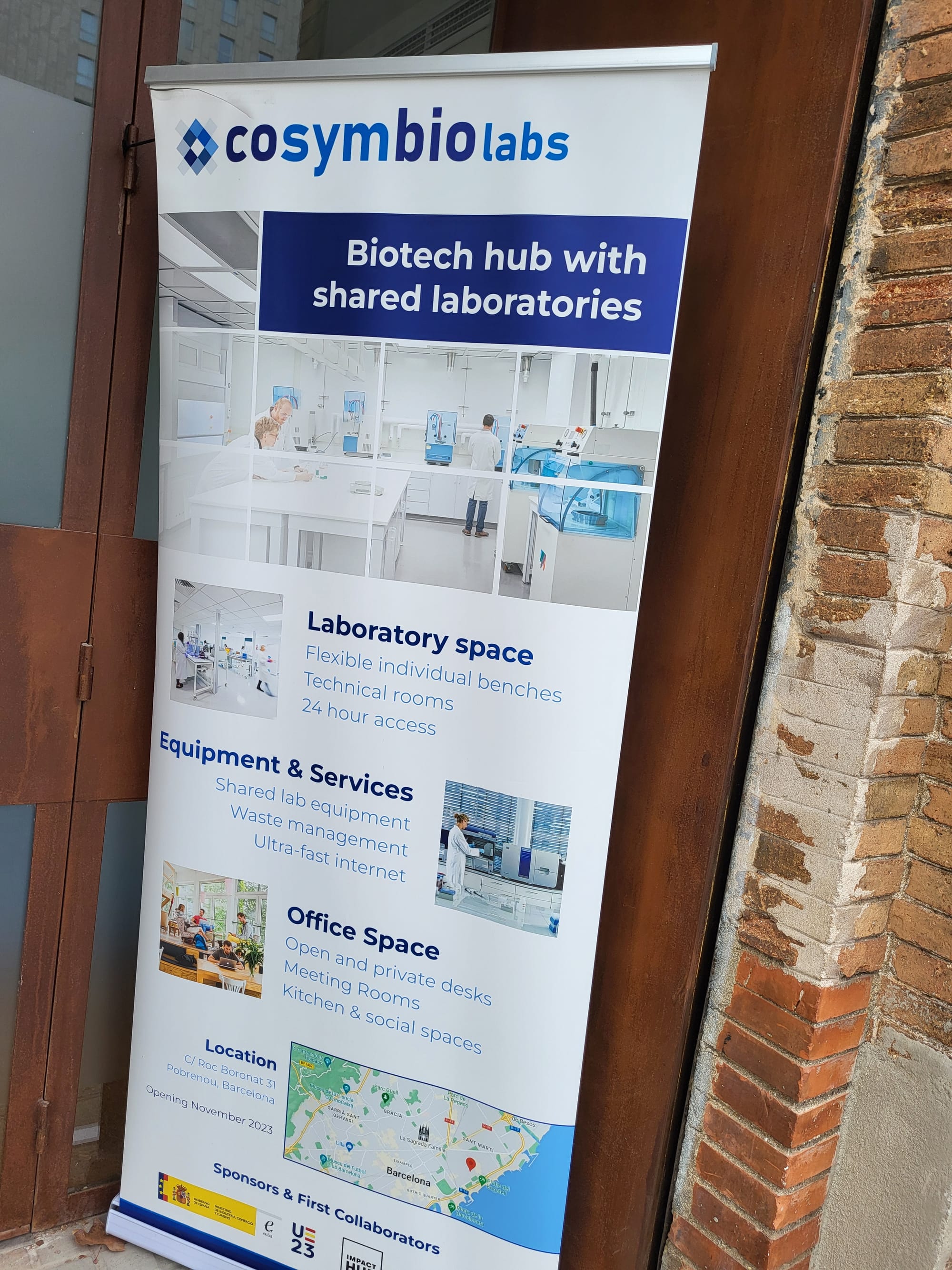 Entrance to Cosysmbio Labs in Barcelona