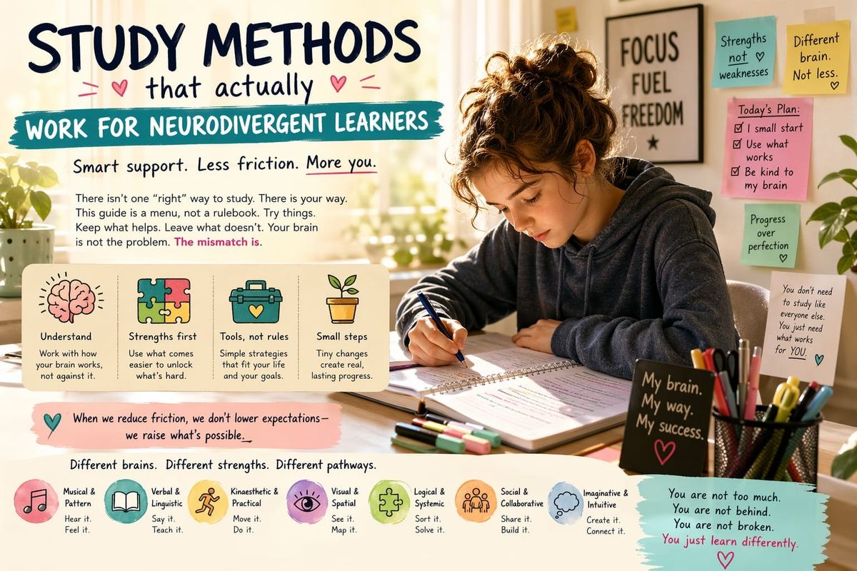 Study methods that actually work for neurodivergent learners