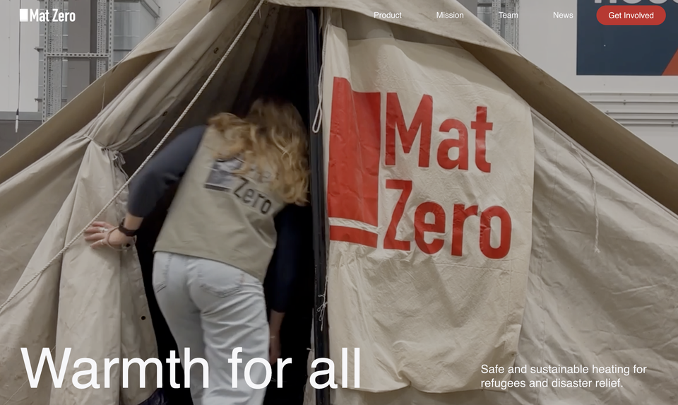 'heat the person not the space' Mat Zero are on a mission to provide sustainable heating to refugees...
