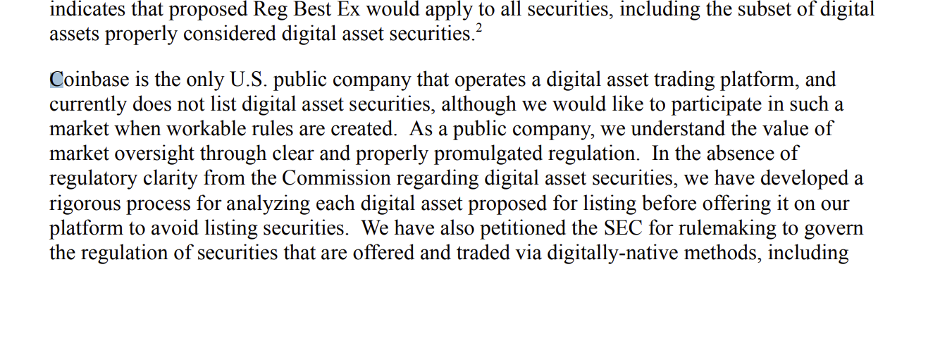 coinbase petitions the SEC on broker dealer rules and Digital asset Securities