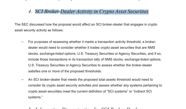 SCI Broker-Dealer Activity in Crypto Asset Securities