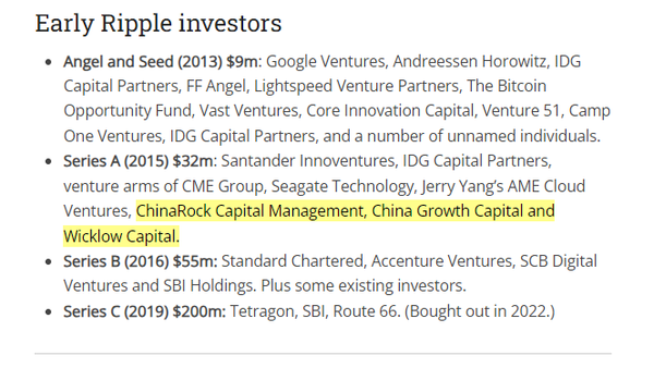 Ripple Series A had a few companies from China investing?