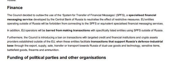 EU Watches Crypto Transactions to Sanction Russia