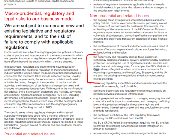 including the use of digital assets and currencies and wider risks, for example, the EU‘s Markets in Crypto Regulation, which introduces a framework for regulating crypto, and Hong Kong, Singapore, and UK  new regulations aimed at crypto