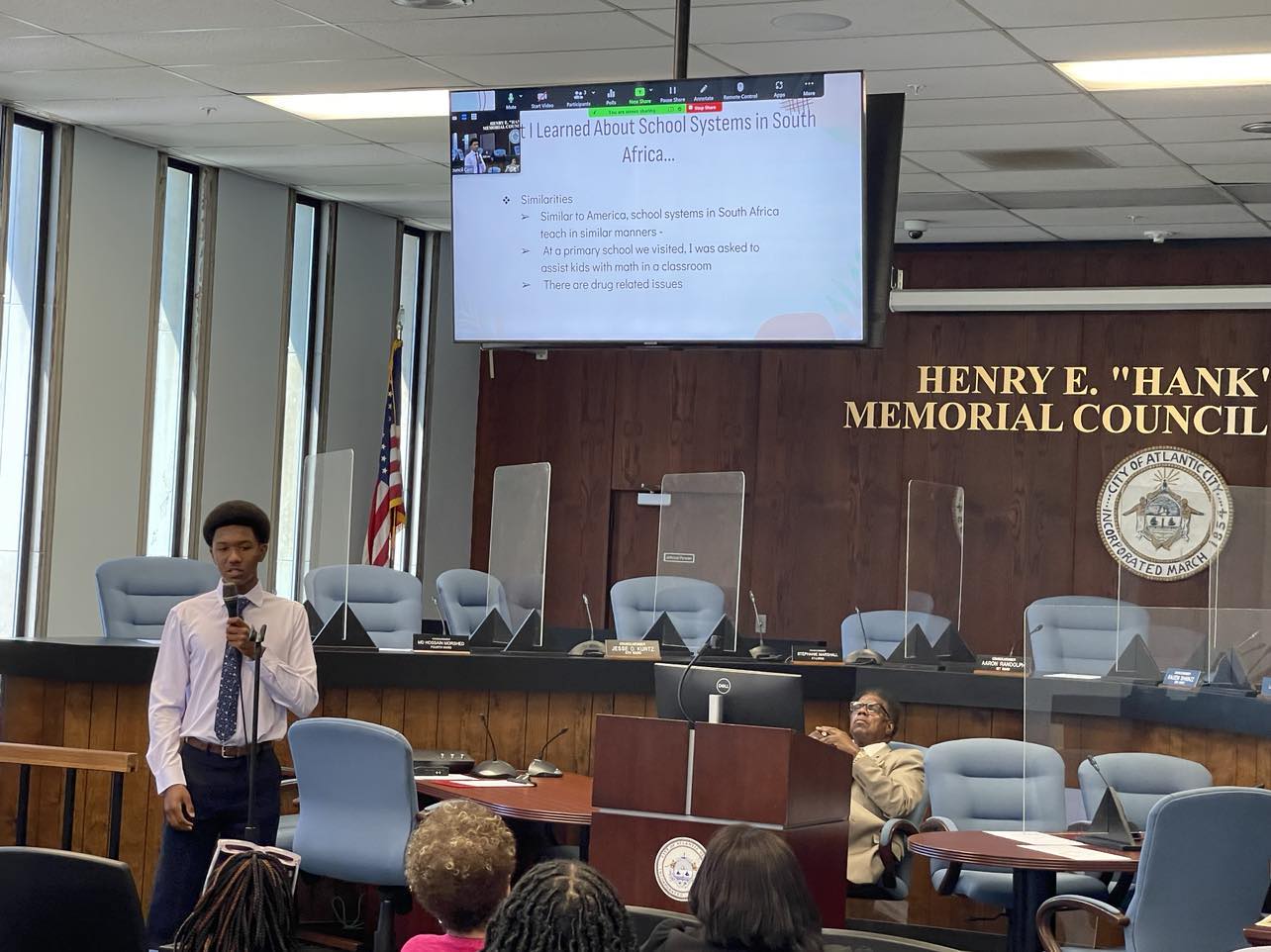 Evan Johnson, an incoming senior at Atlantic City High School, studied school systems. Photo Credit: Mark Tyler