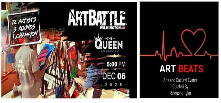 ART BEATS-Art Battle Wilmington! December 6th at 5pm, The Queen.
