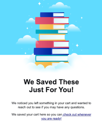 Cart abandonment email from Lulu