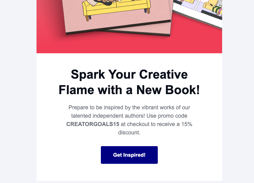 An example of a Lulu promotional email