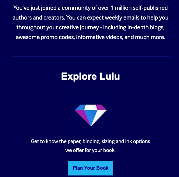 Lulu's welcome series email example