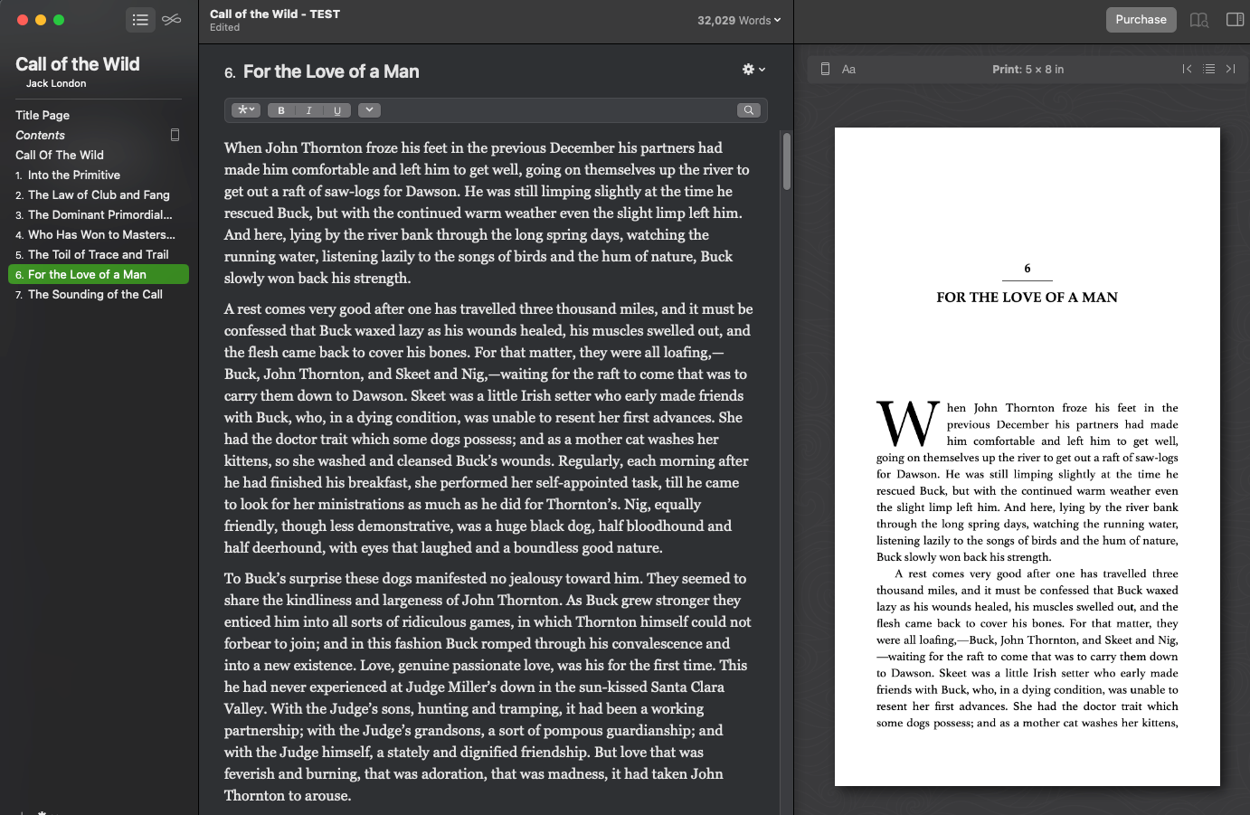 The layout of Vellum's page editor, including the sections, contents, and preview