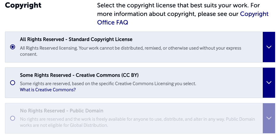 Choosing from copyright options to apply to your book