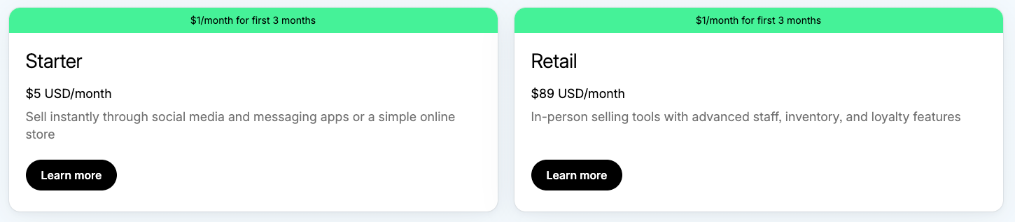 Additional pricing options for Shopify