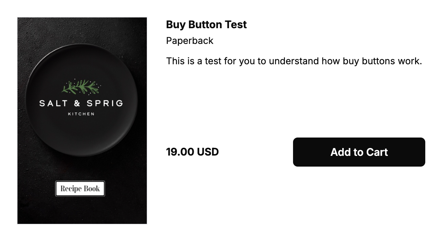 A product card created for your project, using the Direct Buy Button