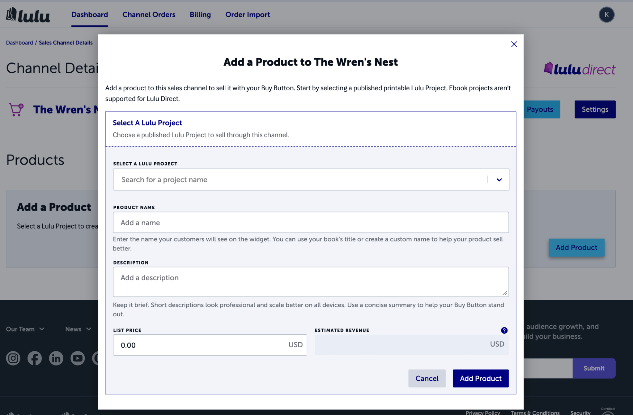 Lulu Direct Dashboard Walkthrough