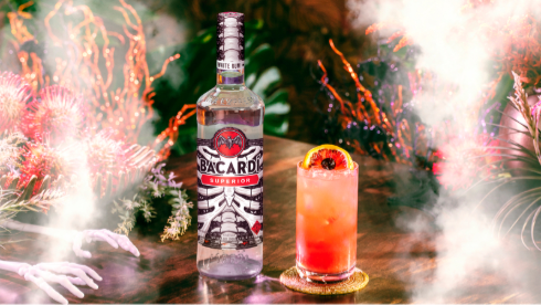 A Bone-Chilling Bacardi Bottle for Halloween