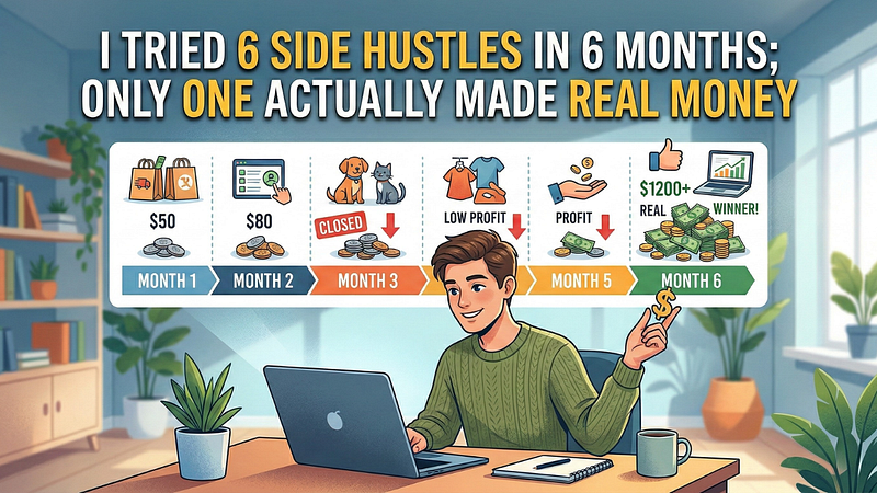 I Tried 6 Side Hustles in 6 Months; Only One Actually Made Real Money