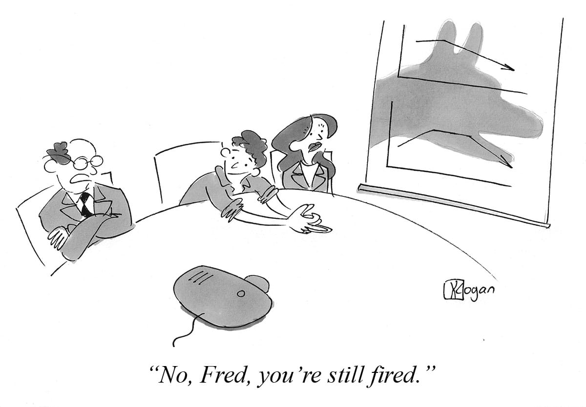 Cartoon about firing an emloyee
