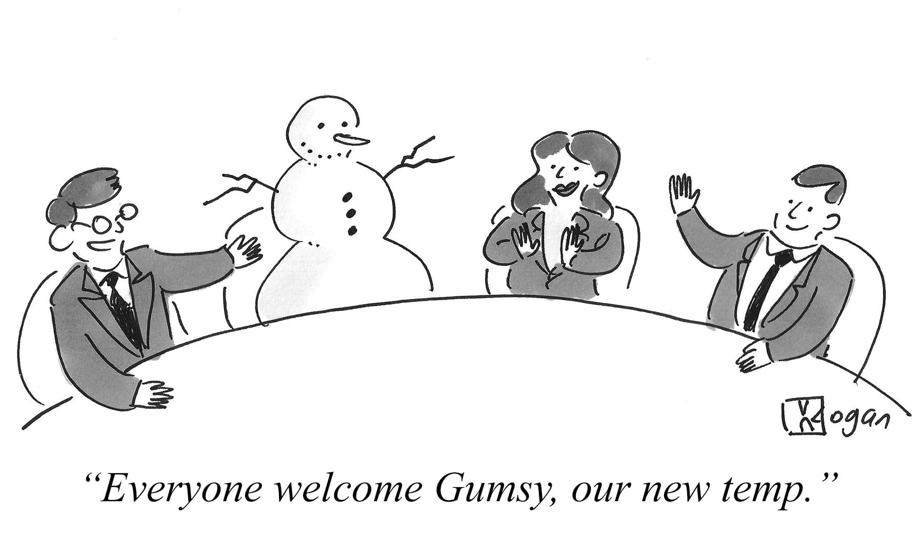 Cartoon about a temporary employee