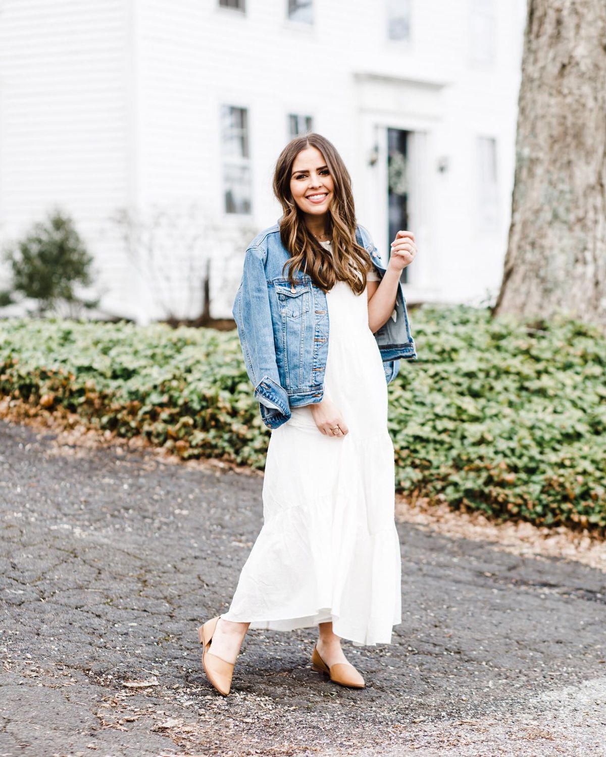 denim jacket over white dress Jackets: The Ultimate Petite Layering Piece For All Seasons white dress with jean jacket and boots Alexandranx Women's Solid Black christmas day outfit Eloise Dress:French Blue