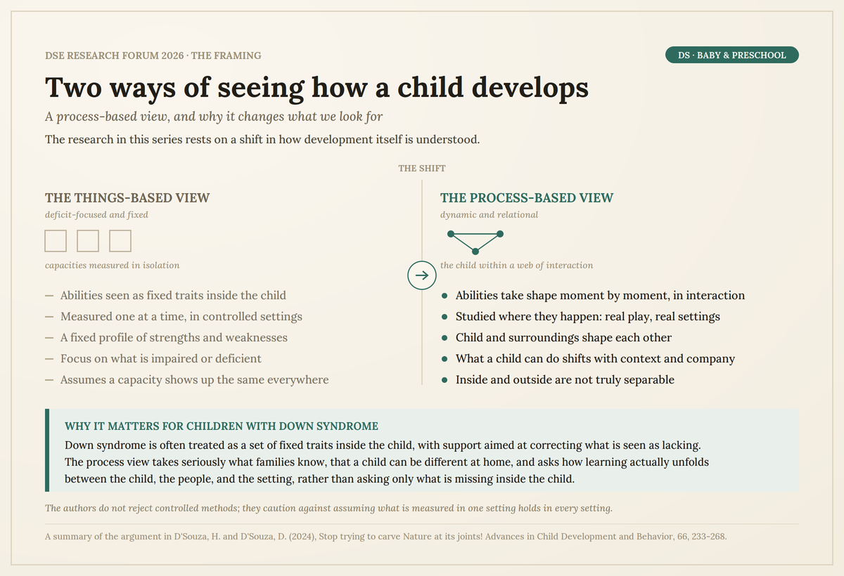 Down Syndrome Research Forum, Mar 2026 Symposium: Attention and action during play in young children with Down syndrome: Insights from head-mounted eye-tracking and cameras