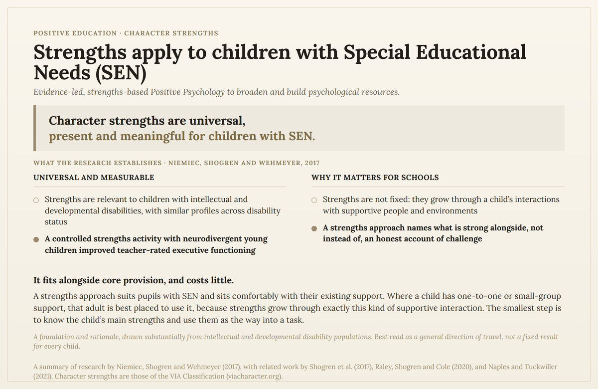 Character Strengths and Special Educational Needs