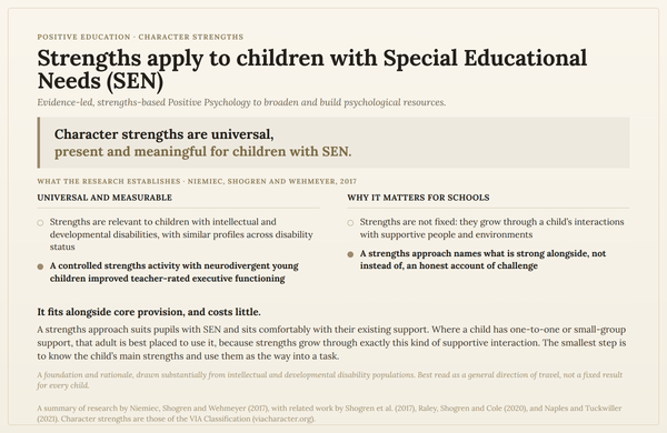 Character Strengths and Special Educational Needs