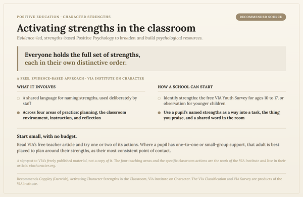 Activating Character Strengths in the Classroom using VIA