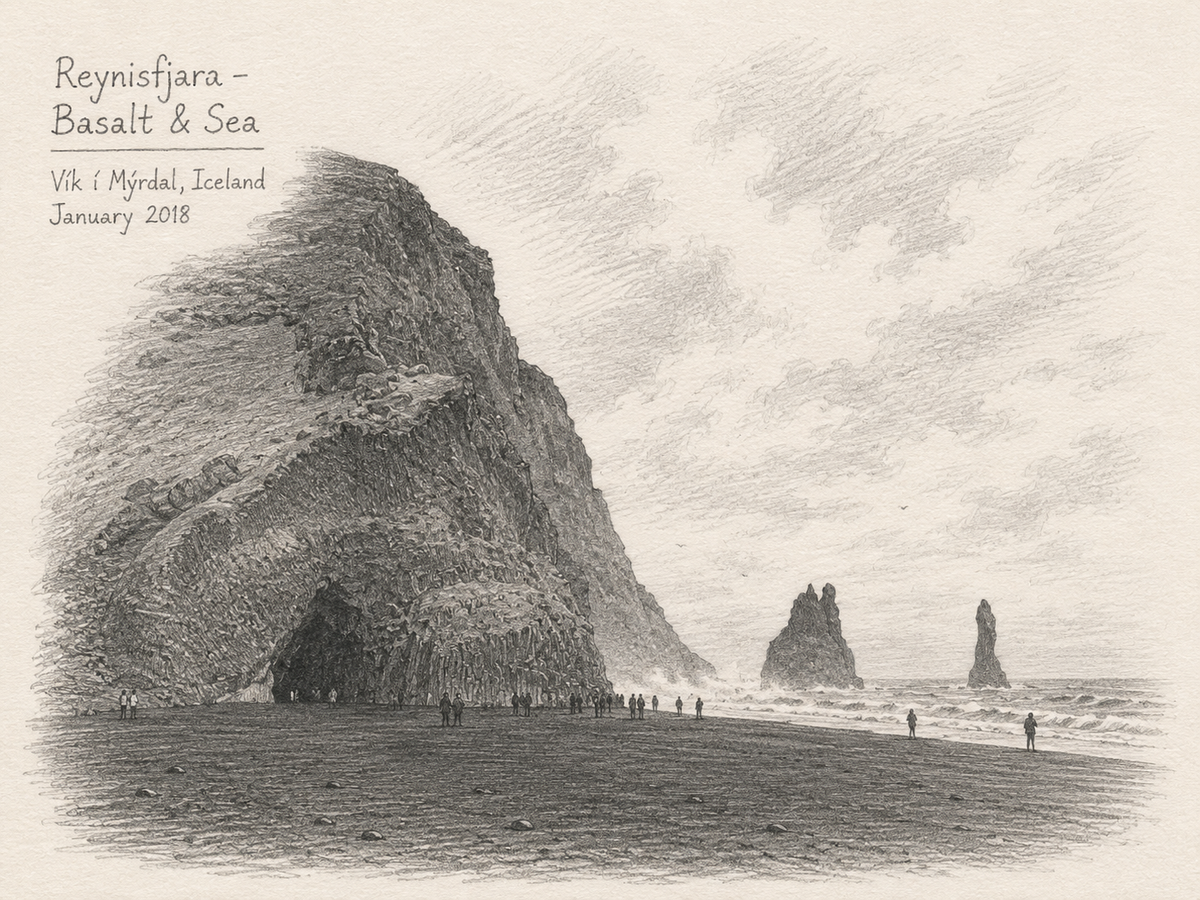 Reynisfjara — Basalt and Sea