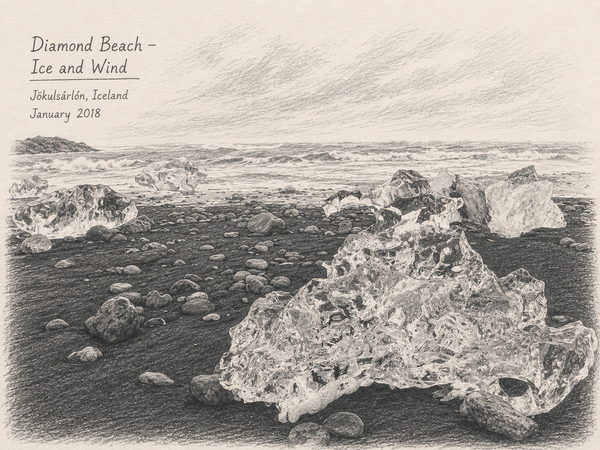 Diamond Beach — Ice and Wind