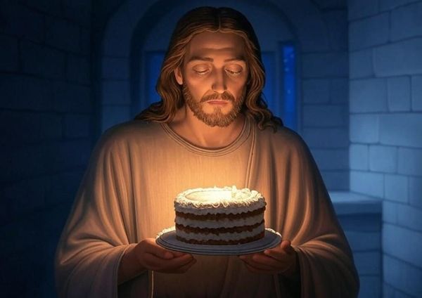 Jesus Disappointed that His Birthday Once Again Overshadowed by Christmas