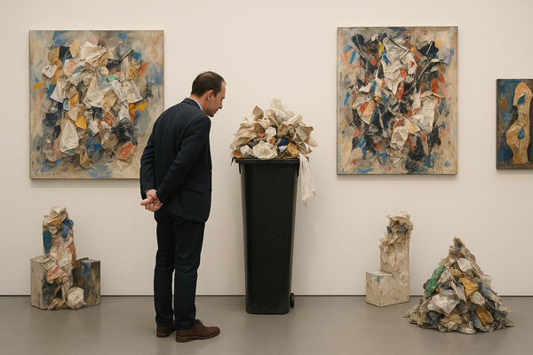 Contemporary Art Lover Accidentally Spends 20 Minutes Admiring Trash Can