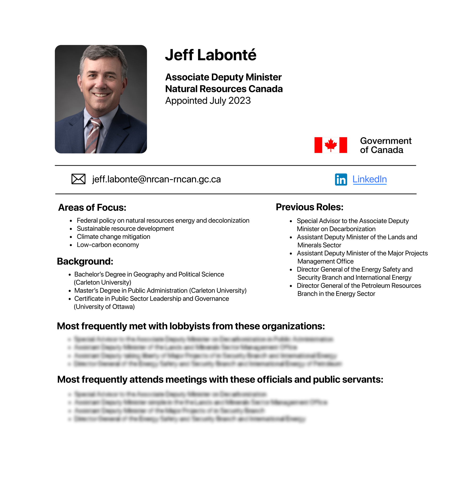 Jeff Labonté Profile Card
