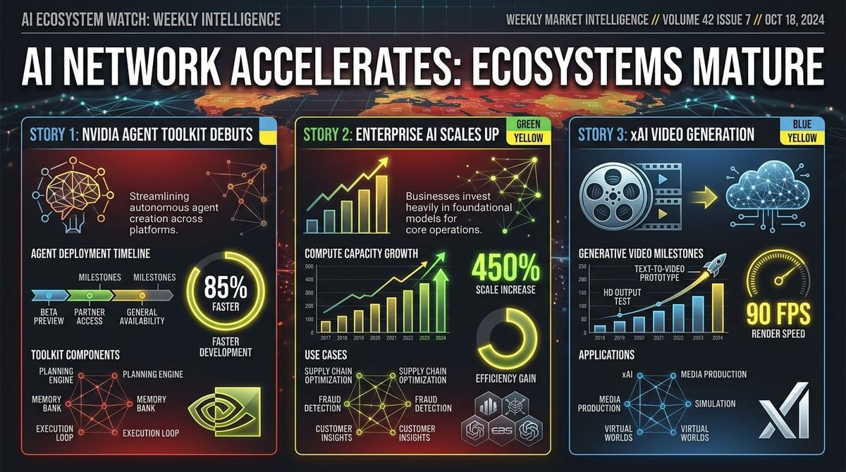 GenAI Daily - March 21, 2026: NVIDIA Agent Toolkit Debuts, Enterprise AI Scales Up, xAI Video Generation