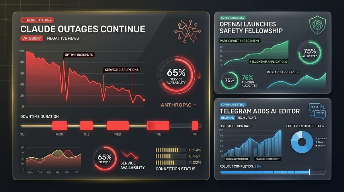 GenAI Daily - April 8, 2026: Claude Outages Continue, OpenAI Launches Safety Fellowship, Telegram Adds AI Editor