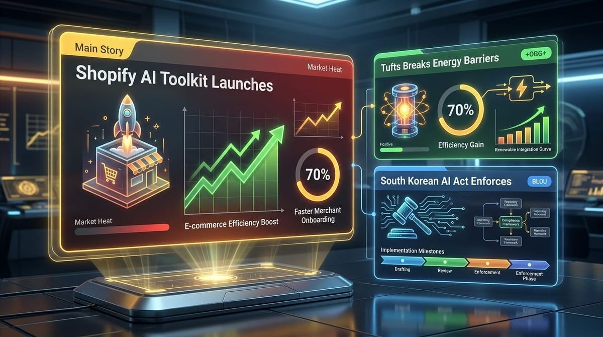 GenAI Daily - April 11, 2026: Shopify AI Toolkit Launches, Tufts Breaks Energy Barriers, South Korean AI Act Enforces