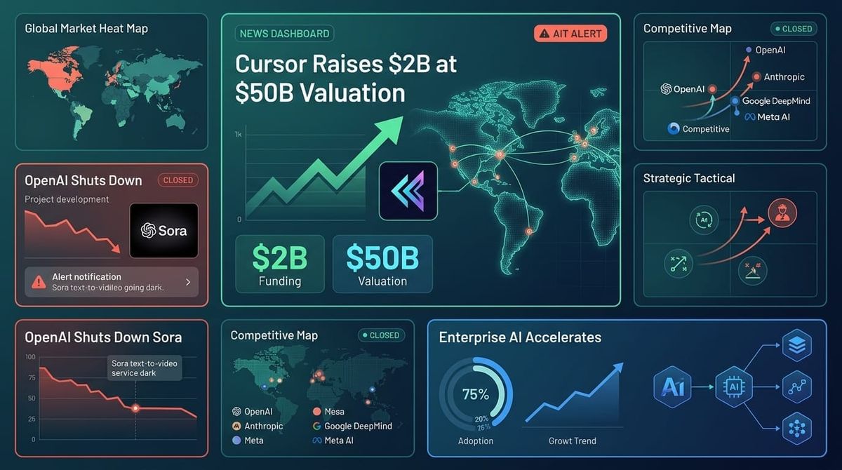 GenAI Daily - April 21, 2026: Cursor Raises $2B at $50B Valuation, OpenAI Shuts Down Sora, Enterprise AI Accelerates