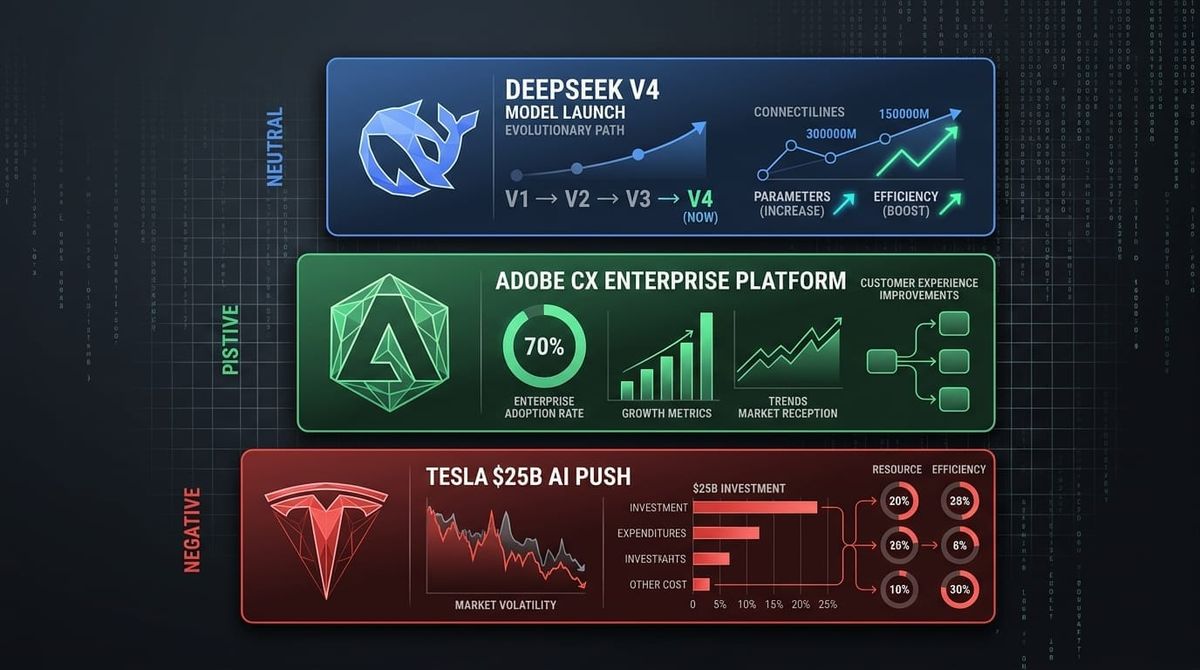 GenAI Daily - April 25, 2026: DeepSeek V4 Model Launch, Adobe CX Enterprise Platform, Tesla's $25B AI Push