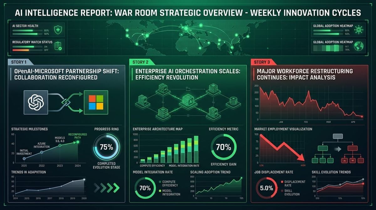 GenAI Daily - April 28, 2026: OpenAI-Microsoft Partnership Shift, Enterprise AI Orchestration Scales, Major Workforce Restructuring Continues
