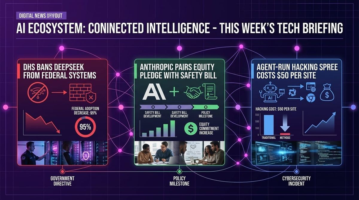 GenAI Daily - October 20, 2026: DHS Bans DeepSeek From Federal Systems, Anthropic Pairs Equity Pledge With Safety Bill, Agent-Run Hacking Spree Costs $50 Per Site