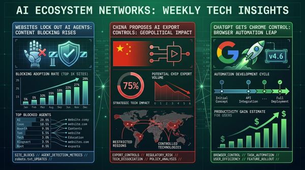 GenAI Daily - October 19, 2026: Websites Lock Out AI Agents, China Proposes AI Export Controls, ChatGPT Gets Chrome Control