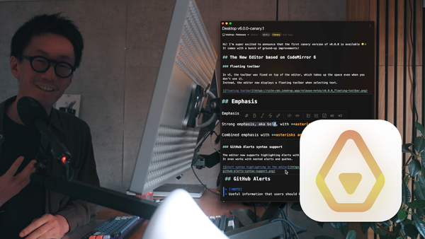 Inkdrop v6(canary) is now available 🥳 The new Markdown editor and more