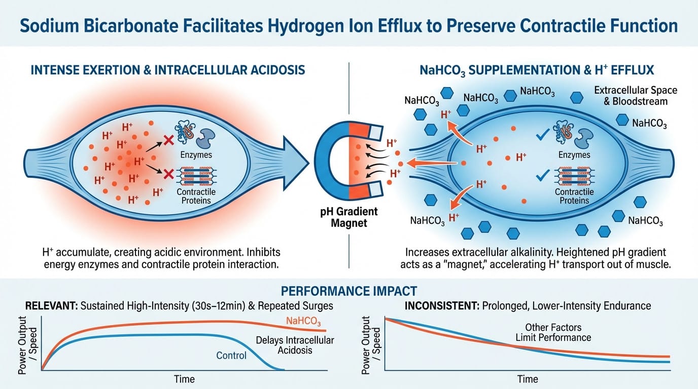 Snippet #013: Sodium Bicarbonate Facilitates Hydrogen Ion Efflux to Preserve Contractile Function